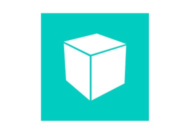 küp simgesi, vektör illüstrasyonu 