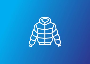 Kış ceket düz simgesi, vektör, illüstrasyon