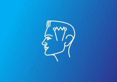 ampul düz simgesi, vektör, illüstrasyon insan kafası