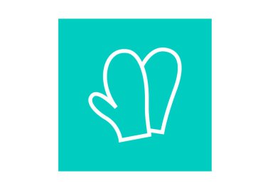 Mittens düz simgesi, vektör, illüstrasyon