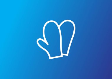 Mittens düz simgesi, vektör, illüstrasyon