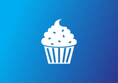 Cupcake web simgesi, vektör çizim 
