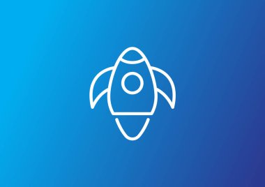 Roket uçan ile basit web simgesi