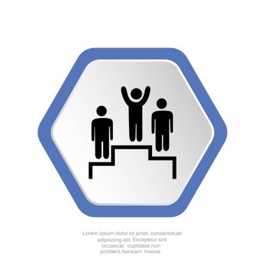 Kazanan podyum düz simgesi, vektör, illüstrasyon