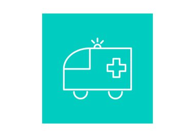 ambulans web simgesi, vektör illüstrasyonu 
