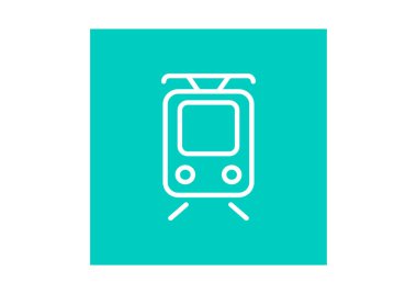 tramvay düz simgesi, vektör, illüstrasyon