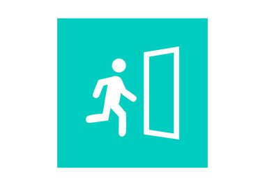 Adam ve kapı çalışan basit web simgesi