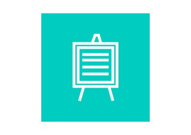 Tebeşir tahtası düz simgesi, vektör illüstrasyonu