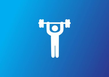 halterci düz simgesi, vektör, illüstrasyon