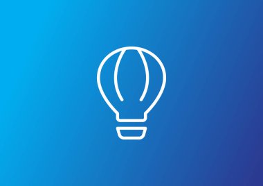 Balon aerostat web simgesi, anahat vektör çizim