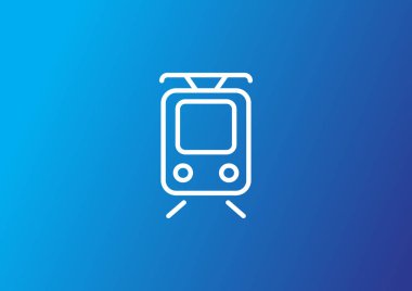 tramvay düz simgesi, vektör, illüstrasyon