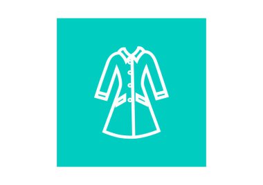 kadın ceket düz simgesi, vektör, illüstrasyon