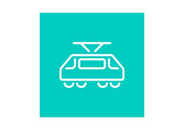 tramvay düz simgesi, vektör, illüstrasyon