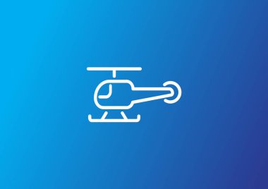 Helikopter düz simgesi, vektör, illüstrasyon