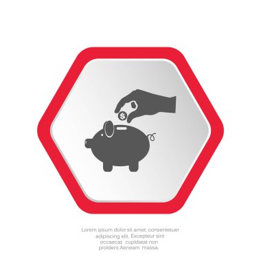 domuz kumbarası web simgesi, vektör illüstrasyonu 