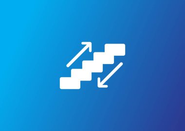 Merdiven web simgesi, vektör çizim 