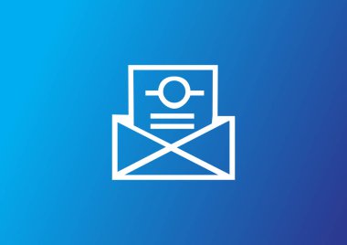 Zarf düz simgesi, vektör, illüstrasyon