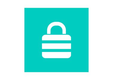 Basit web simgesi kürek kilit simgesiyle