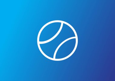 Tenis topu düz simgesi, vektör, illüstrasyon