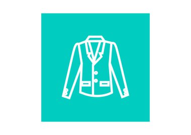 ceket düz simgesi, vektör, illüstrasyon