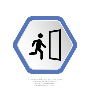 Adam ve kapı çalışan basit web simgesi