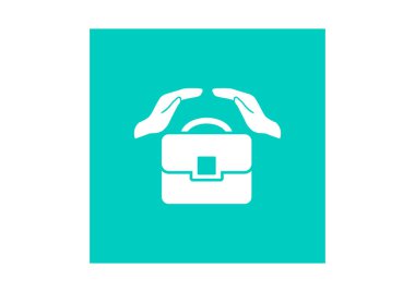 iş tulumu ve el web simgesi. vektör tasarımı