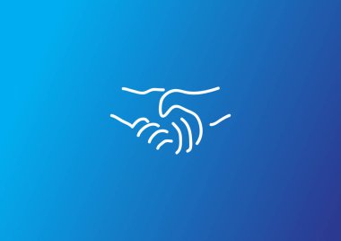 İnsan el sıkışma ile basit web simgesi