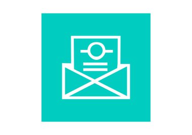 Zarf düz simgesi, vektör, illüstrasyon