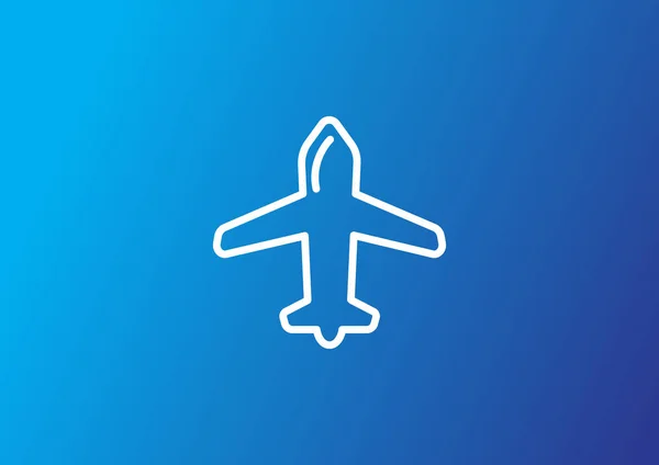 Icône Web Simple Avec Avion Volant — Image vectorielle