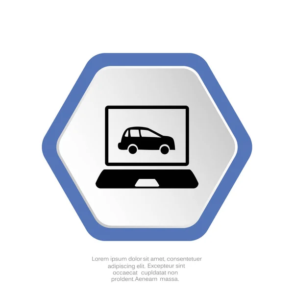 Coche Icono Web Del Ordenador Portátil Vector Ilustración — Vector de stock