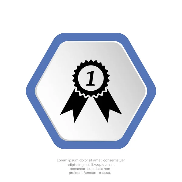 Vektor Illustration Medaljen För Första Plats Web Icon — Stock vektor
