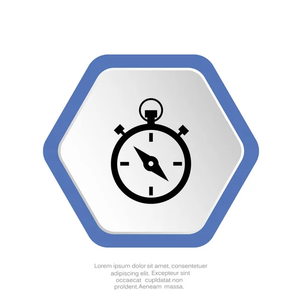 Ícone Web Simples Com Símbolo Relógio — Vetor de Stock