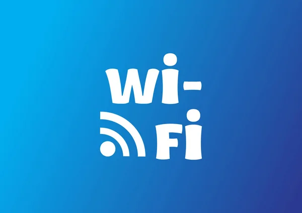 Iscrizione Wi-Fi con icona delle onde — Vettoriale Stock
