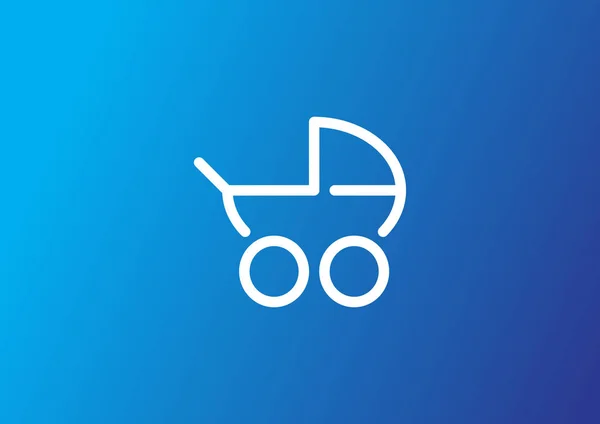 Einfache Kinderwagen Umriss Web Symbol Vektorillustration — Stockvektor