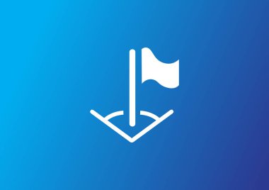 Köşe bayrak simgesi, vektör çizim