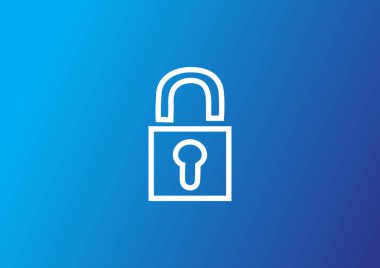 Basit web simgesi kürek kilit simgesiyle