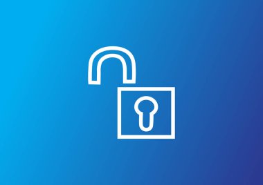 Basit web simgesi kürek kilit simgesiyle