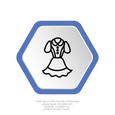  Giysi düz simgesi, vektör, illüstrasyon