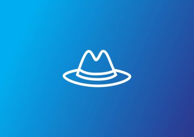 Erkek şapka düz simgesi, vektör, illüstrasyon