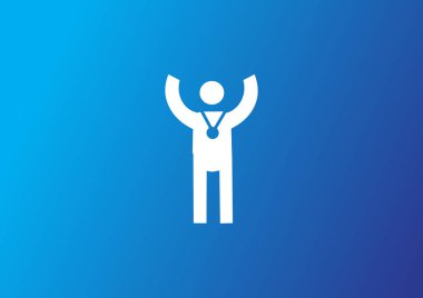 kazanan düz simgesi, vektör, illüstrasyon