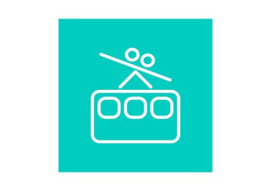 Füniküler düz simgesi, vektör, illüstrasyon