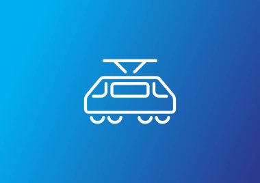 tramvay düz simgesi, vektör, illüstrasyon