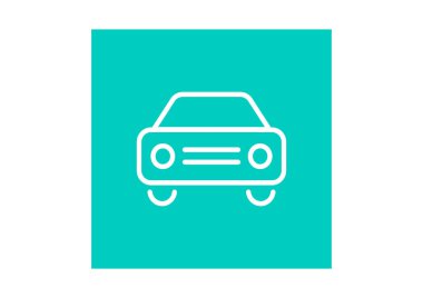 araba düz simgesi, vektör, illüstrasyon