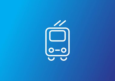 Troleybüs düz simgesi, vektör, illüstrasyon