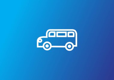 otobüs düz simgesi, vektör, illüstrasyon