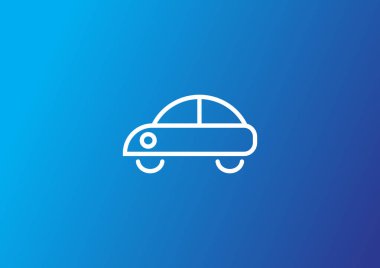 araba düz simgesi, vektör, illüstrasyon