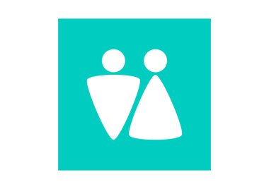 Cinsiyet işaretleri ile WC simgesi