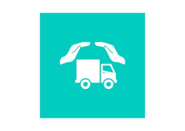 Kargo taşımacılığı sigorta web simgesi. vektör tasarımı