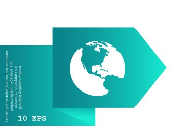 Basit web simgesi dünya küre simgesiyle