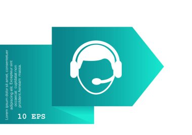 Mikrofon ile insan yüzü ile basit web simgesi